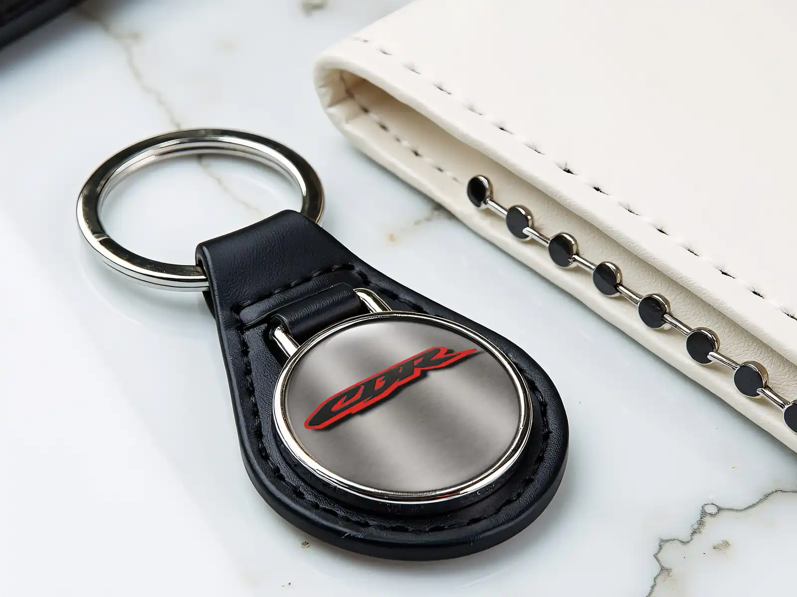 Picture Keychain Glossy Leather Racing Touch